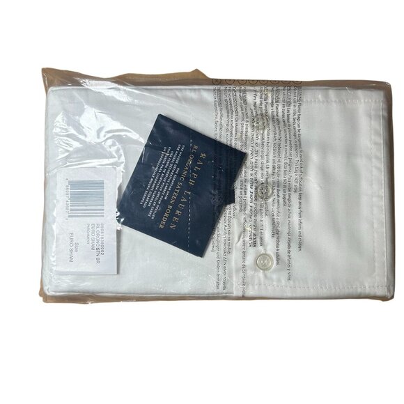 Ralph Lauren Organic Cotton Sateen Border Euro Sham Parchment NEW - Picture 2 of 4